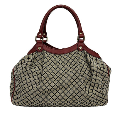 Gucci Tote Ivory Black Red Leather — view 3