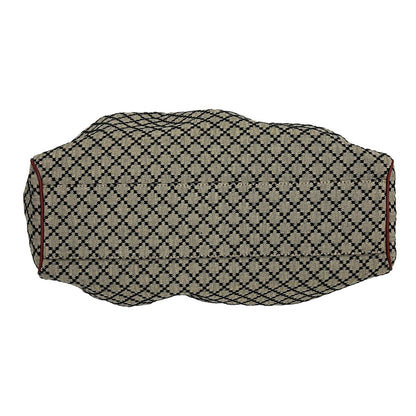 Gucci Tote Ivory Black Red Leather — view 5