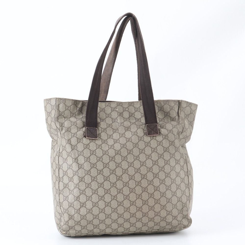 Gucci GG Supreme Leather Tote Shoulder Business Document Brown — view 3