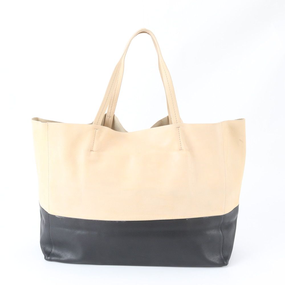 Celine Cabas Horizontal Bicolor Leather Tote Shoulder Hand — view 3