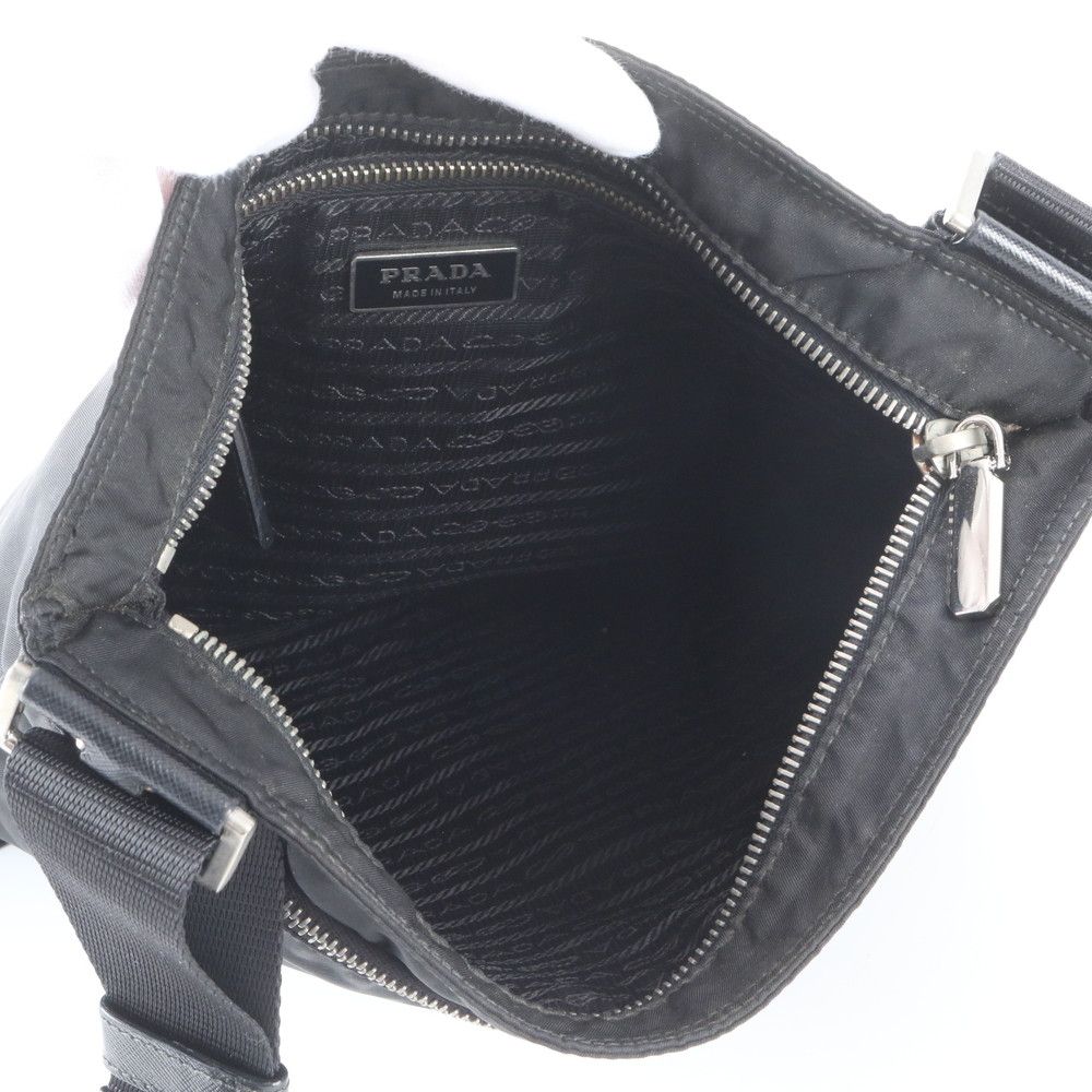Prada Tessuto Nylon Skull Triangle Logo Leather Shoulder Bag Crossbody UG — view 8