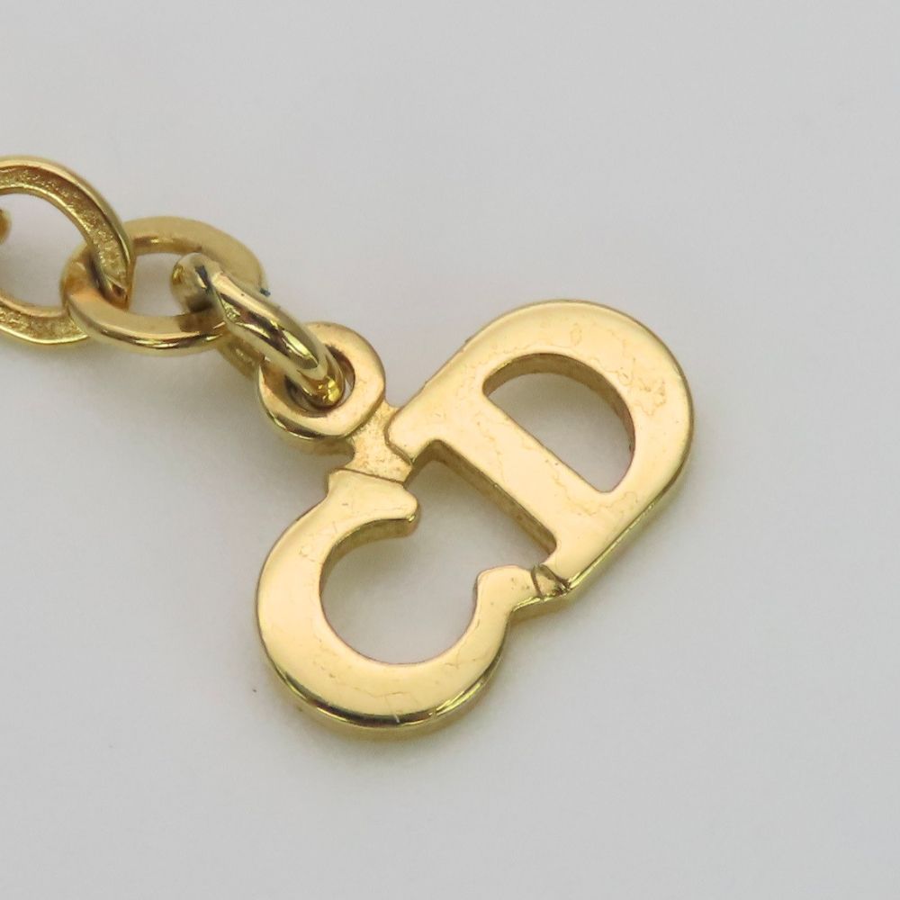 Dior Necklace CD Logo Metal Rhinestone Gold Plated Pendant — view 8