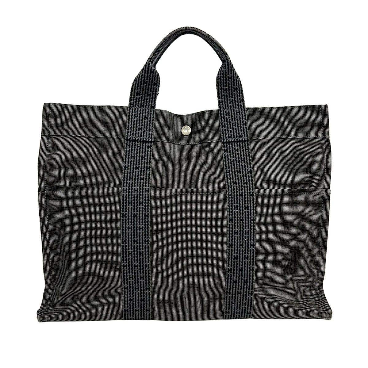 Hermes Handbag Her Line Tote MM Dark Gray Black Vintage — view 3