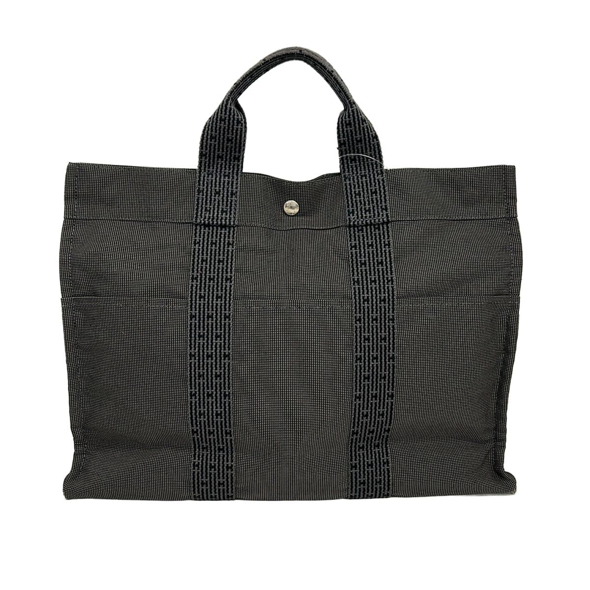 Hermes Handbag Her Line Tote MM Dark Gray Black Vintage