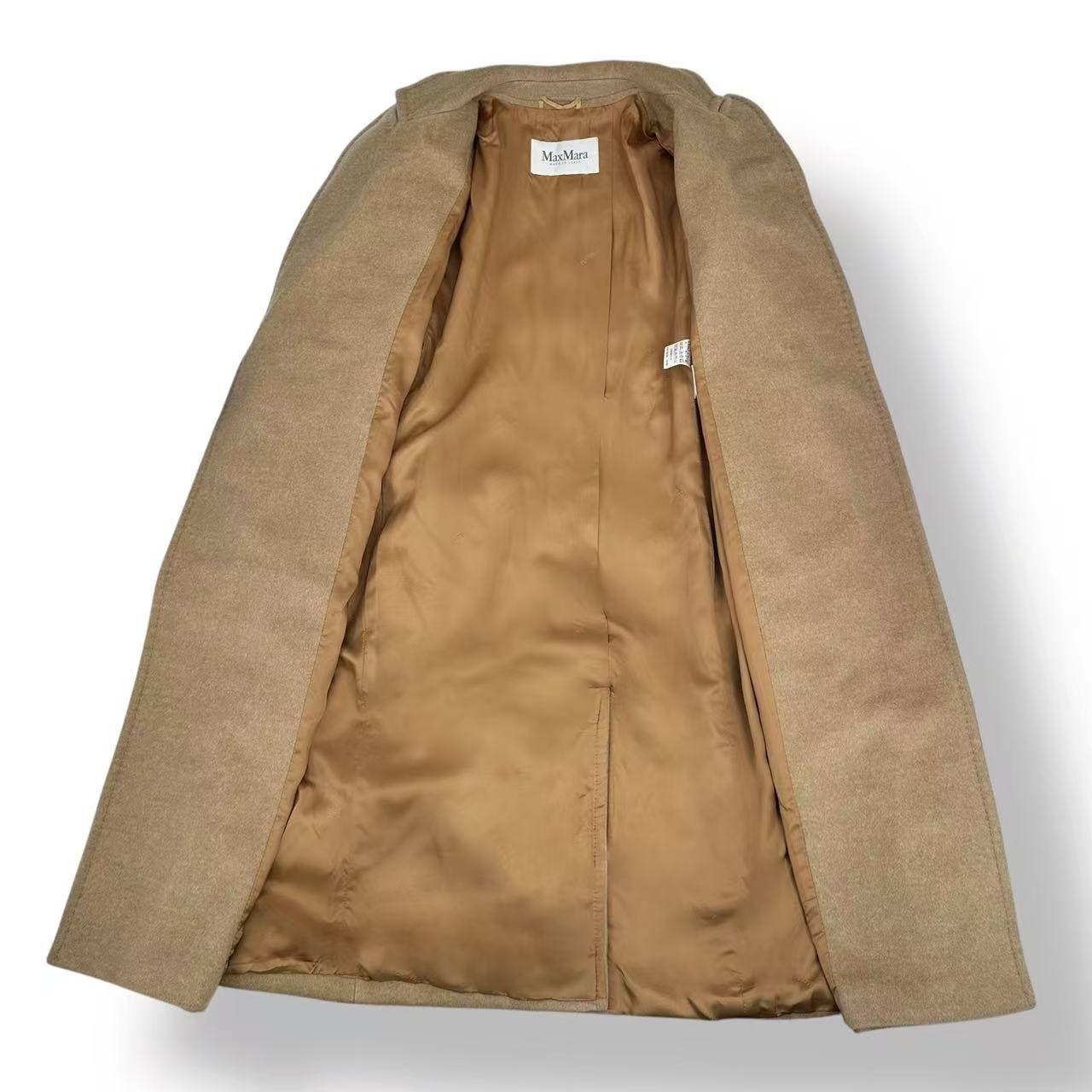 Max Mara Wool Long Belt Wrap Coat Beige 38 — view 4