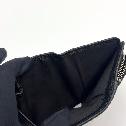 Prada New Arrivals Saffiano Triangle Leather Black Trifold Wallet Silver — view 7