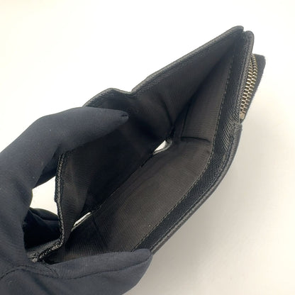 Prada New Arrivals Saffiano Triangle Leather Black Trifold Wallet Silver — view 8