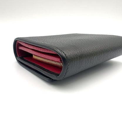 Gucci New Arrivals GG Marmot Leather Black Bordeaux Bifold Wallet Gold — view 7
