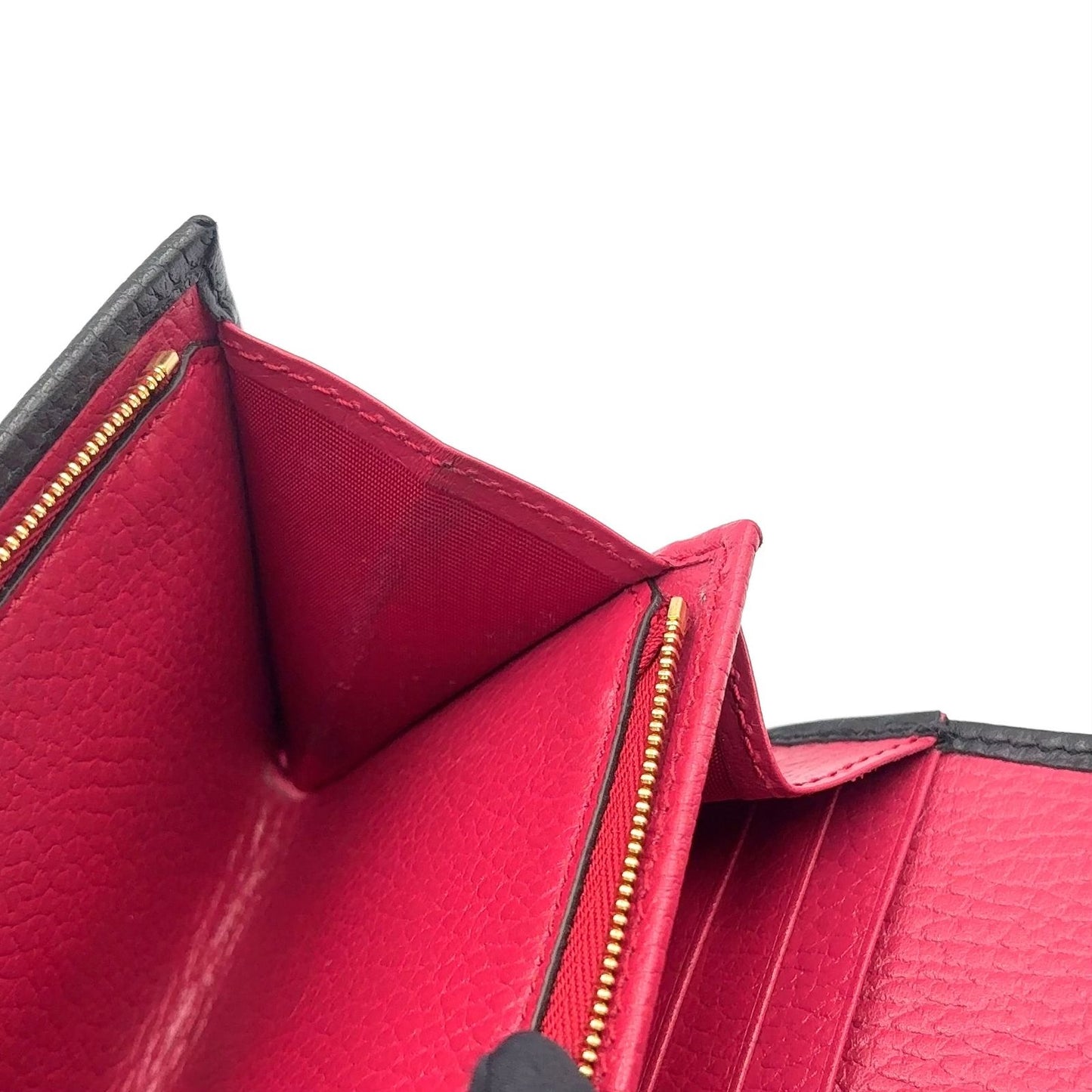 Gucci New Arrivals GG Marmot Leather Black Bordeaux Bifold Wallet Gold — view 9