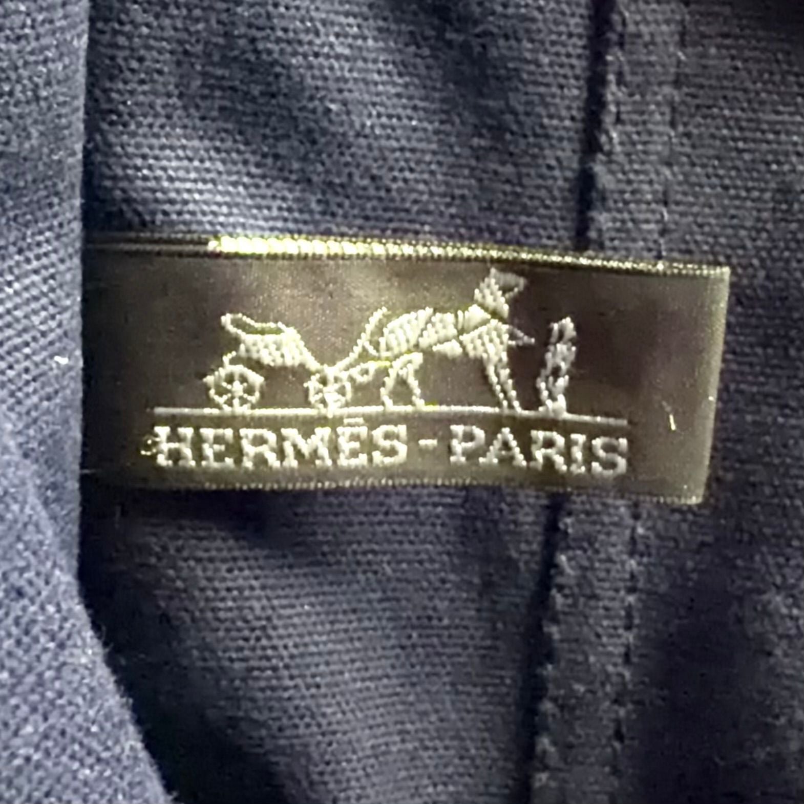 Hermes New Fourre Tout MM Canvas Khaki Green Navy Tote Silver — view 4