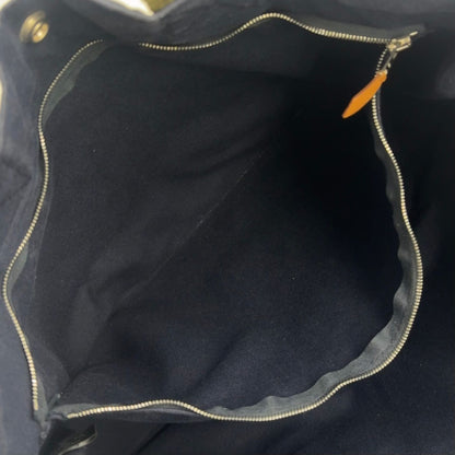 Hermes New Fourre Tout MM Canvas Khaki Green Navy Tote Silver — view 9