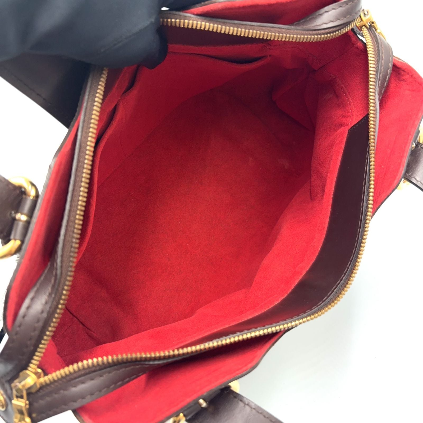 Louis Vuitton New Arrivals Sistine PM Damier Ebene Leather Brown Handbag Gold — view 3