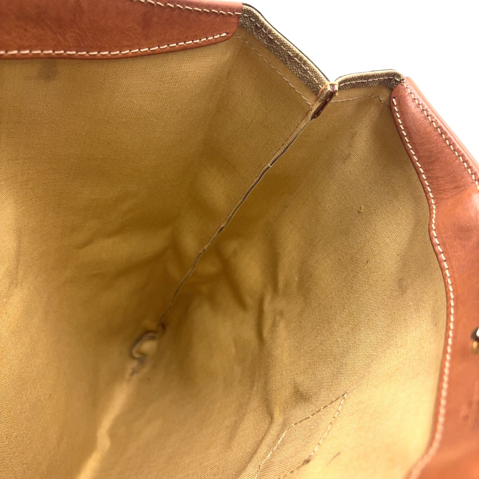 Celine New Arrival Macadam Pattern Vintage Leather Beige Light Brown Tote Gold — view 8