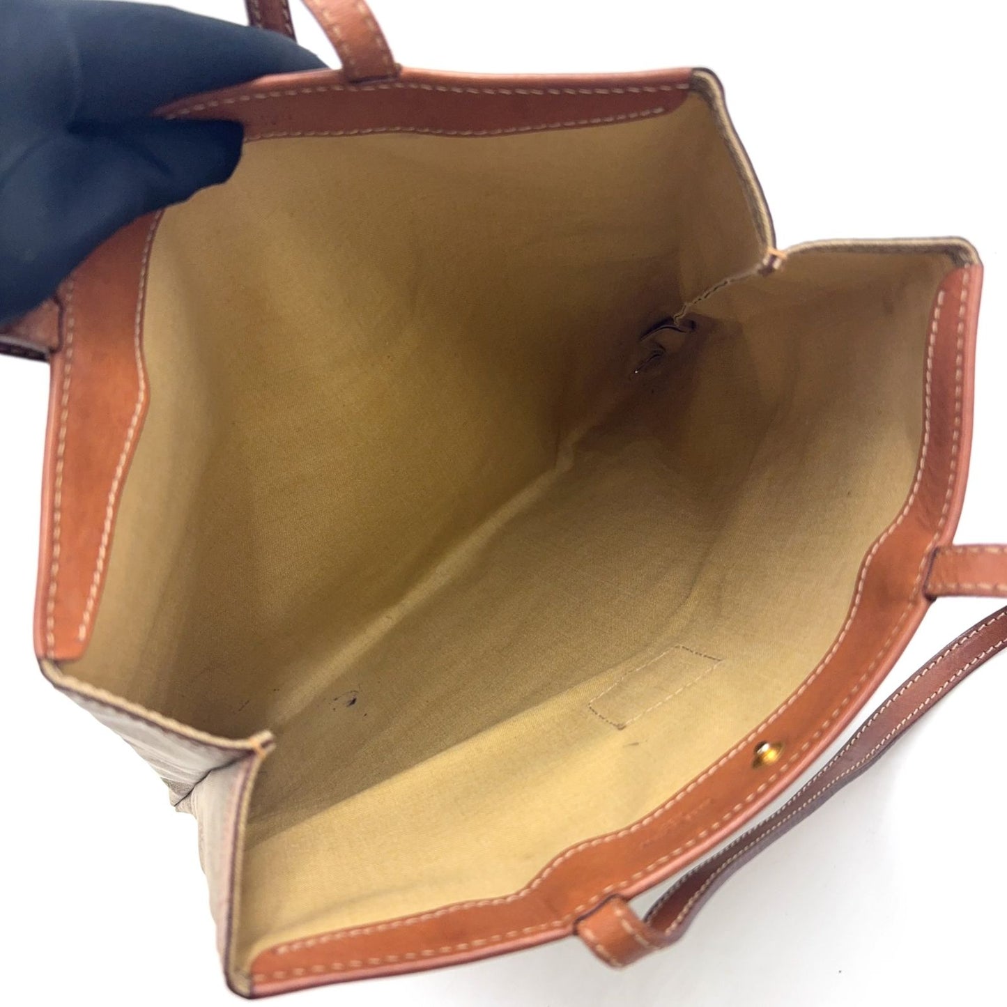 Celine New Arrival Macadam Pattern Vintage Leather Beige Light Brown Tote Gold — view 3