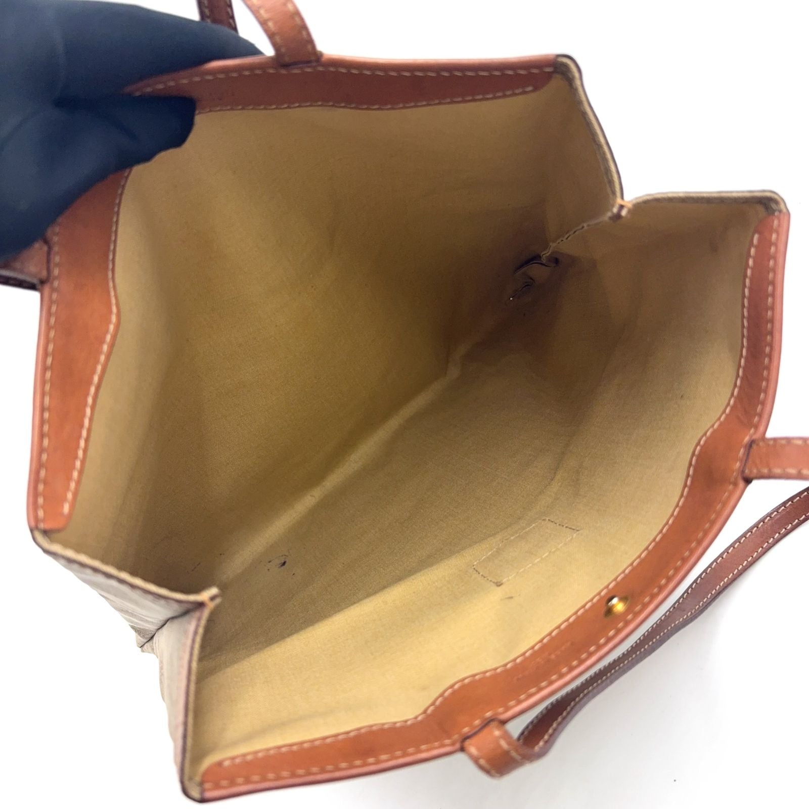 Celine New Arrival Macadam Pattern Vintage Leather Beige Light Brown Tote Gold — view 3