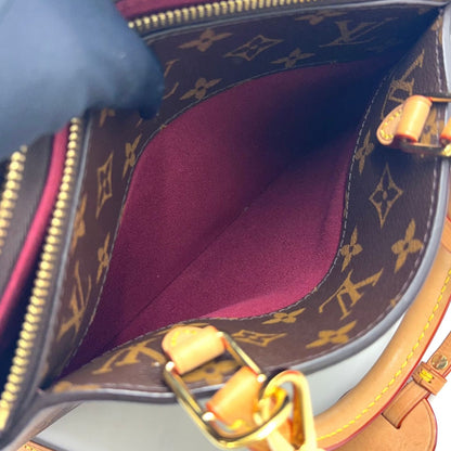 Louis Vuitton New Arrivals Petit Palais PM Monogram Leather Brown Handbag Gold — view 9