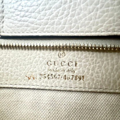 Gucci New Arrival Swing Leather Ivory Tote Gold — view 4