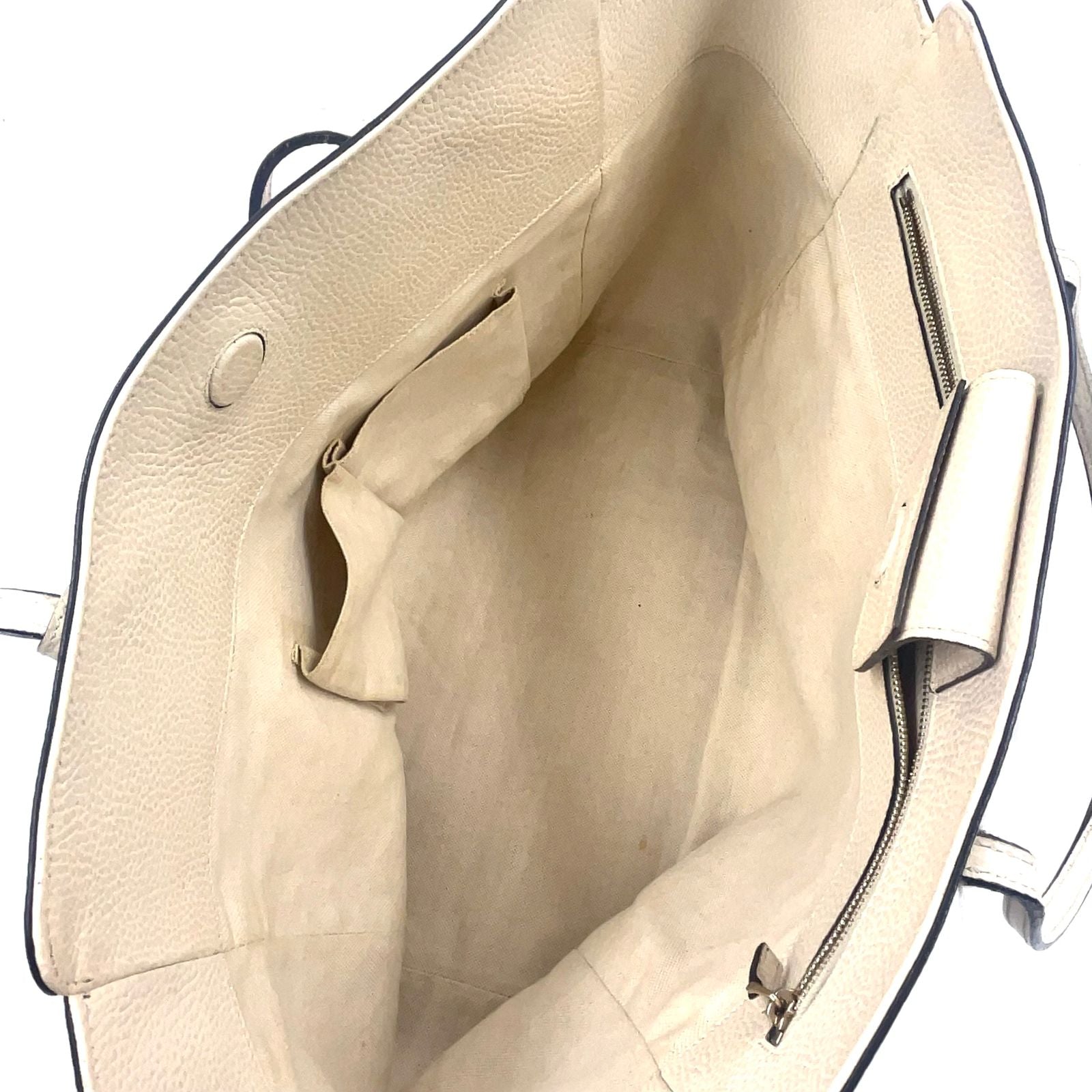 Gucci New Arrival Swing Leather Ivory Tote Gold — view 3