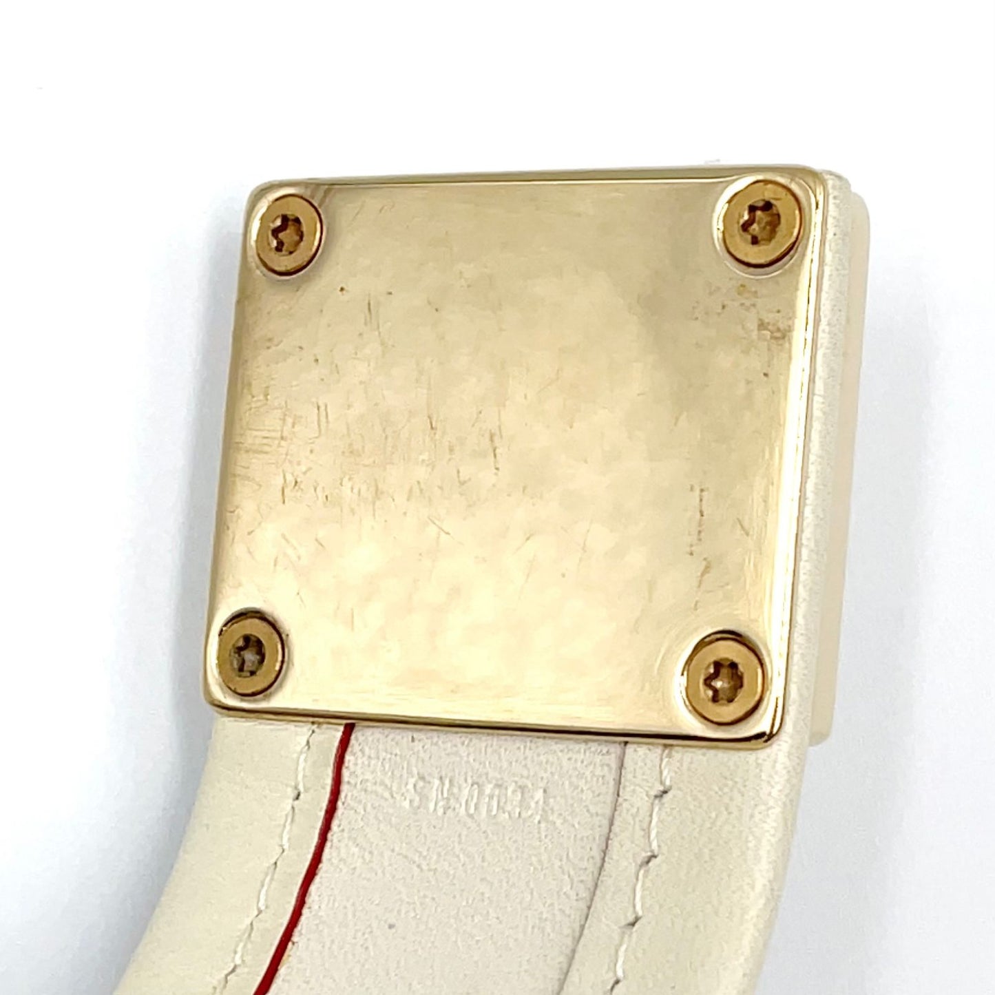 Louis Vuitton Bracelet Cellule Leather Ivory Gold Bangle — view 7