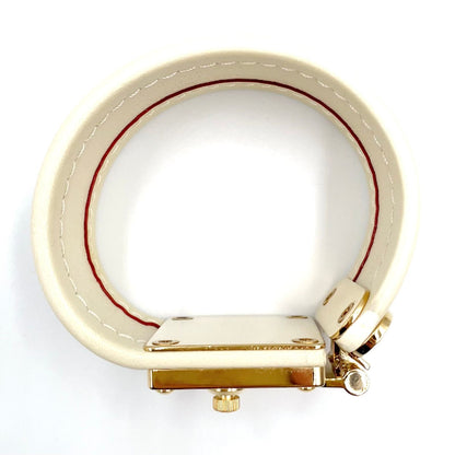 Louis Vuitton Bracelet Cellule Leather Ivory Gold Bangle — view 3