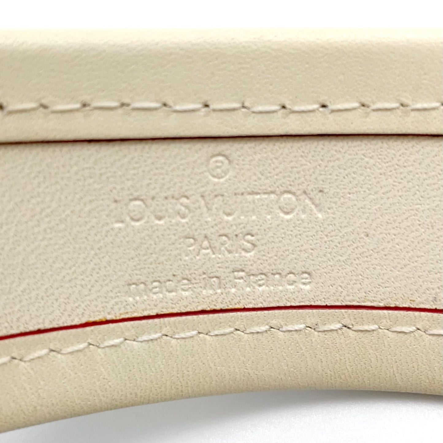 Louis Vuitton Bracelet Cellule Leather Ivory Gold Bangle — view 4