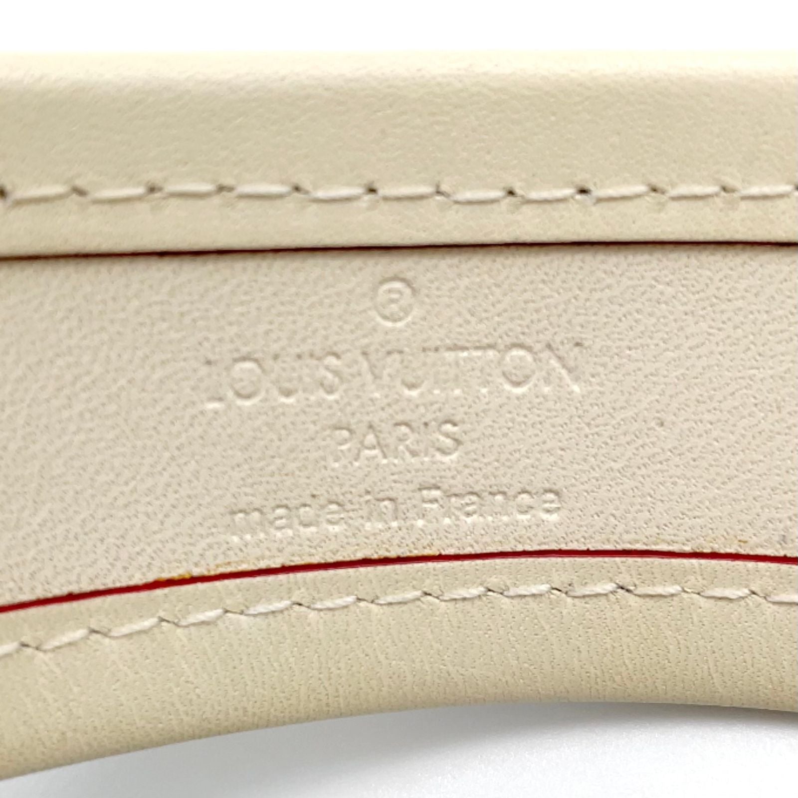 Louis Vuitton Bracelet Cellule Leather Ivory Gold Bangle — view 4