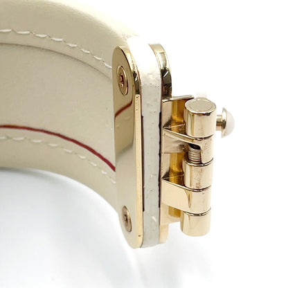 Louis Vuitton Bracelet Cellule Leather Ivory Gold Bangle — view 8