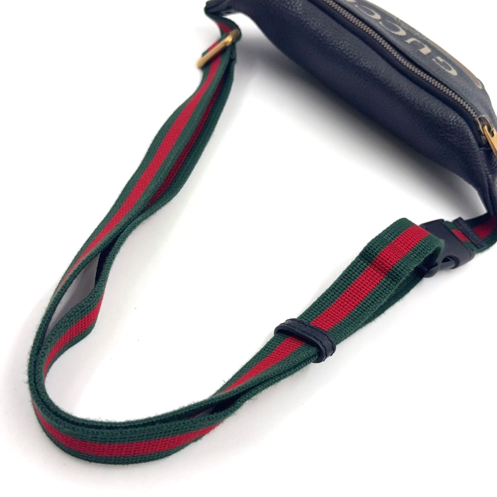 Gucci New Arrivals Logo Print Small Belt Bag Sherry Line Leather Black — view 8
