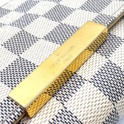 Louis Vuitton New Arrivals Favorite PM Damier Azur Shoulder Leather White — view 9