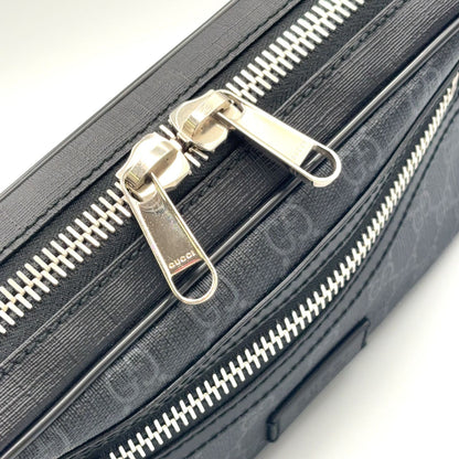 Gucci New Arrival GG Supreme Sherry Line Leather Black Belt Bag Silver — view 9