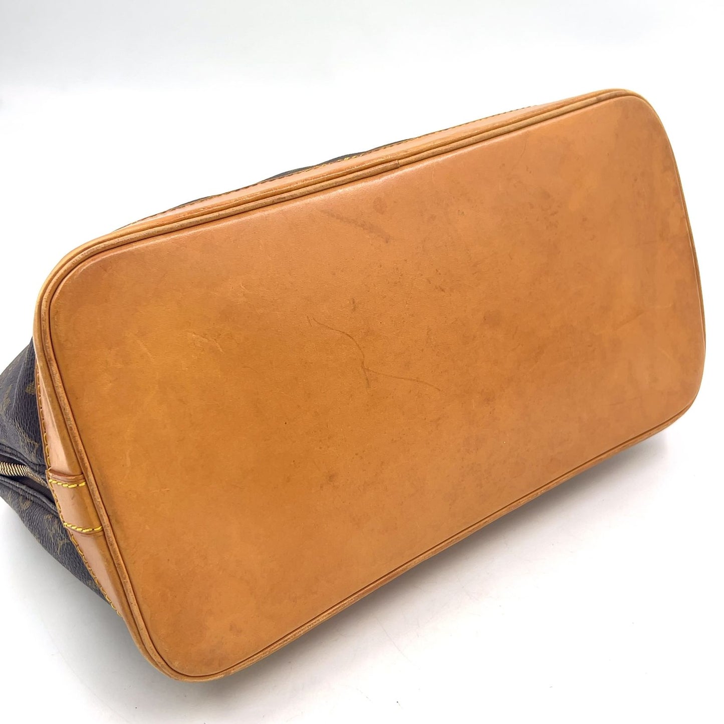 Louis Vuitton New Alma PM Monogram Leather Brown Light Handbag Gold — view 8