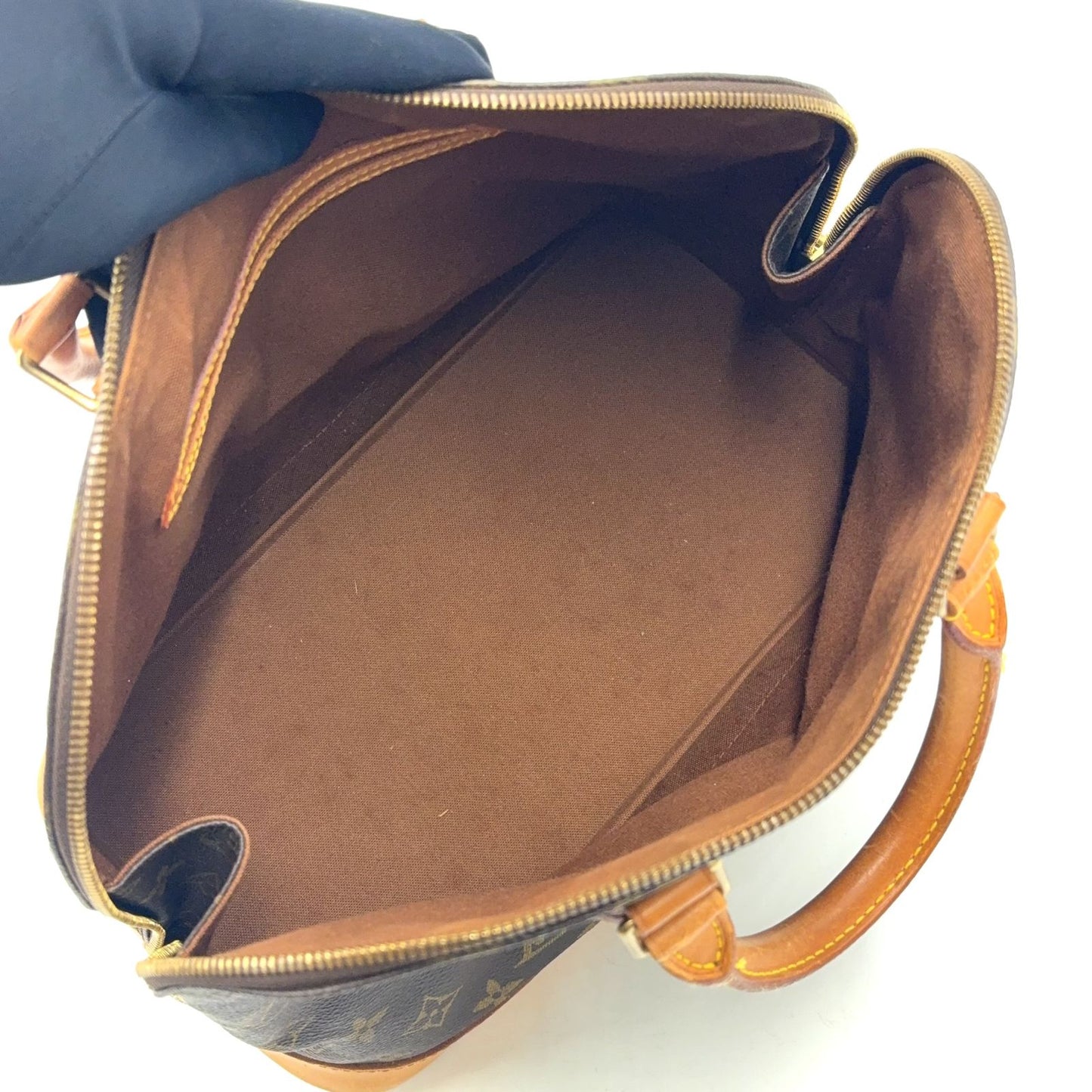 Louis Vuitton New Alma PM Monogram Leather Brown Light Handbag Gold — view 3