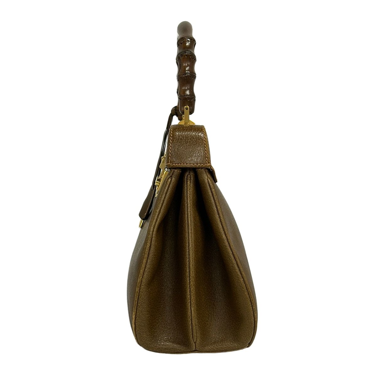 Gucci Handbag Ladylock Bamboo Dark Brown Leather — view 4