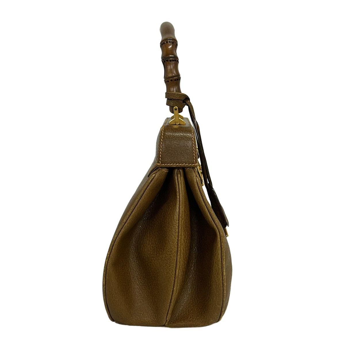 Gucci Handbag Ladylock Bamboo Dark Brown Leather — view 2
