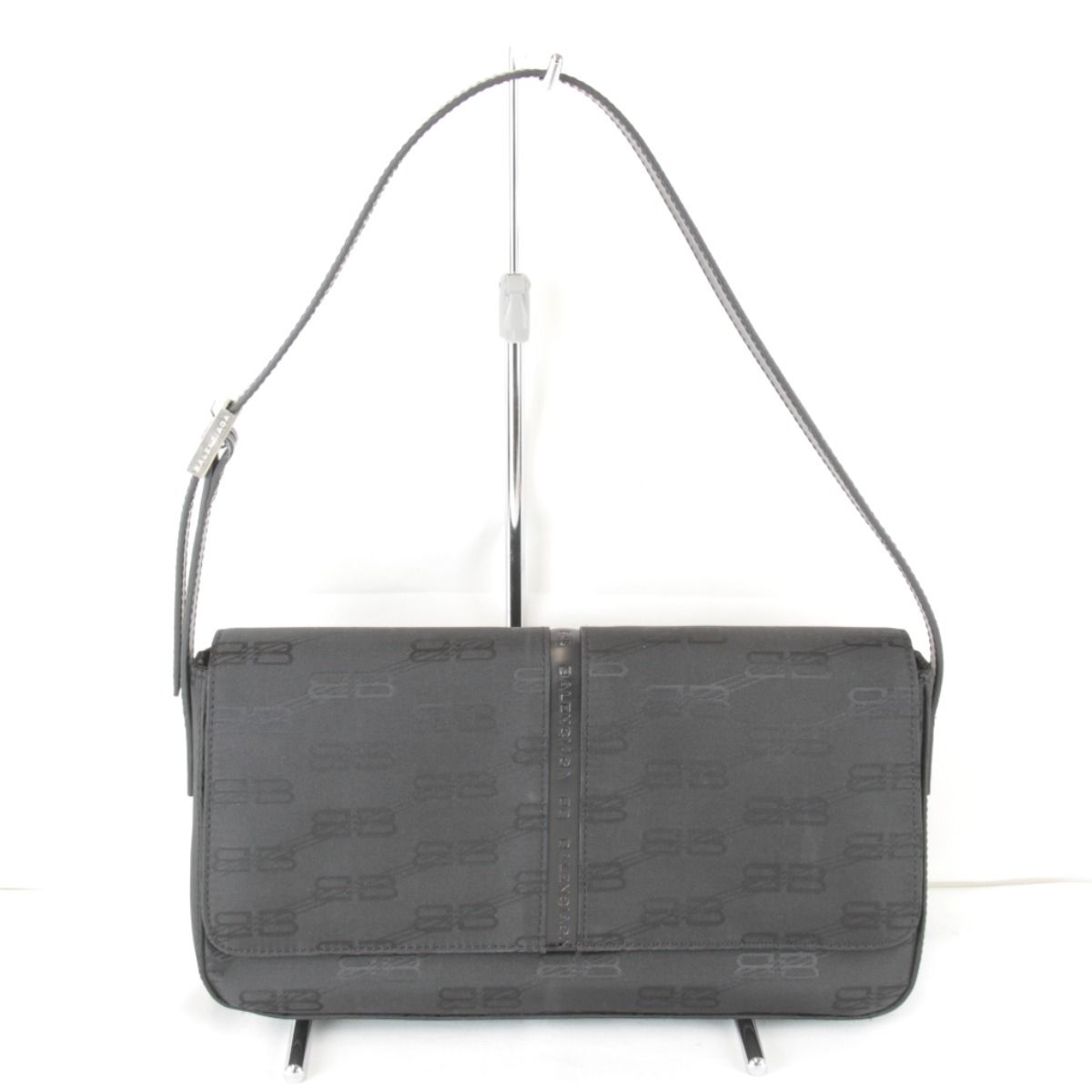 Balenciaga Shoulder BB Monogram Bag Nylon Black
