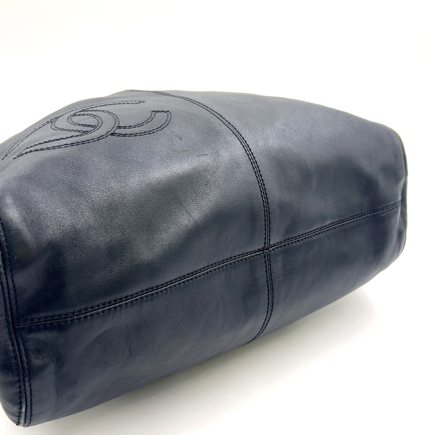 Chanel Limited Double Stitch CC Logo Hobo Random Lambskin Black Shoulder — view 9