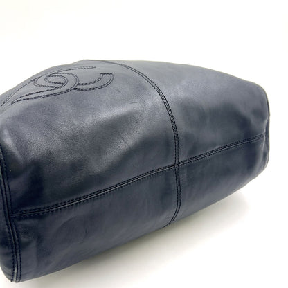 Chanel Limited Double Stitch CC Logo Hobo Random Lambskin Black Shoulder — view 9
