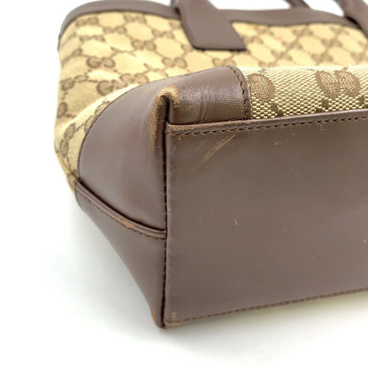 Gucci Limited GG Canvas Leather Brown Beige Handbag Gold — view 8