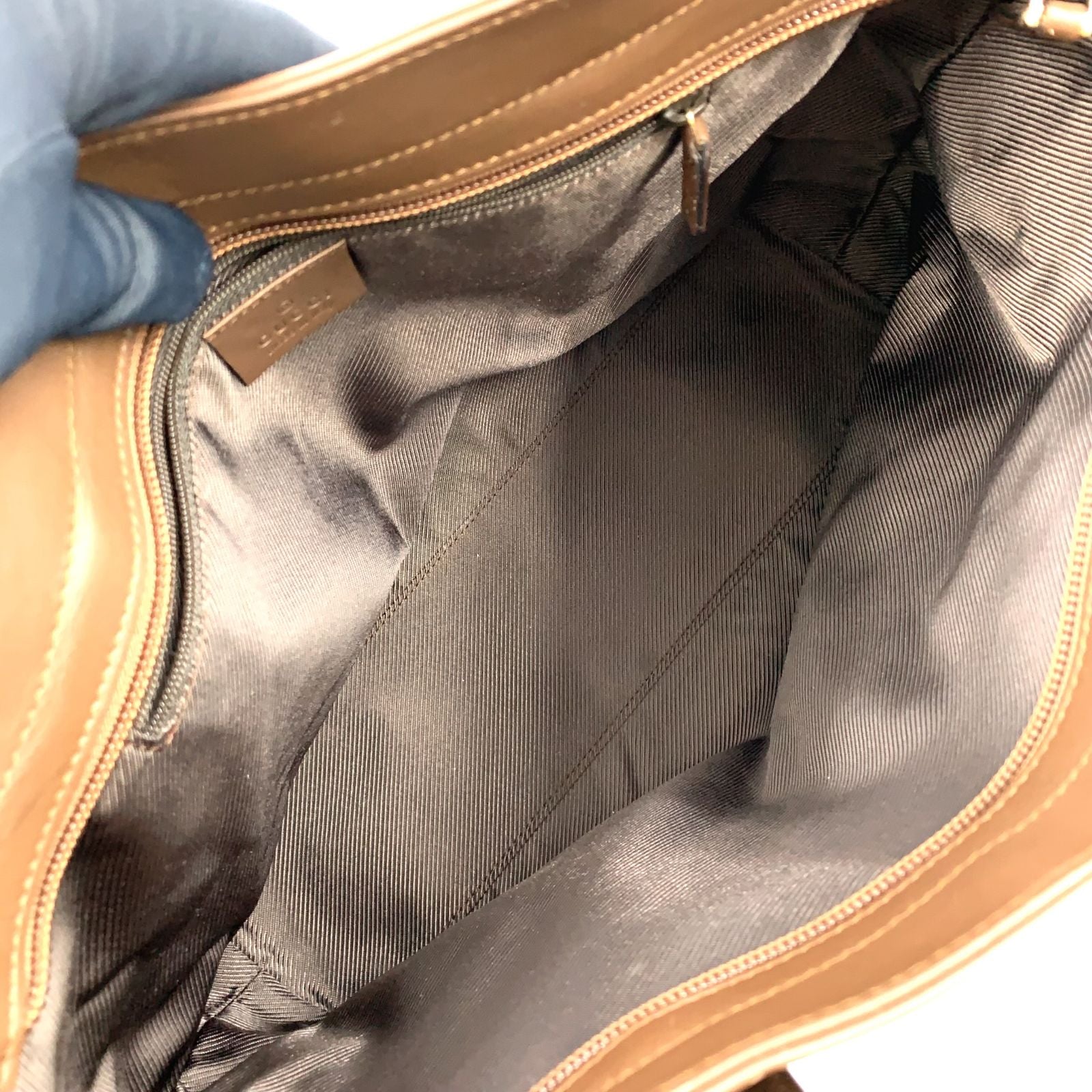 Gucci Limited GG Canvas Leather Brown Beige Handbag Gold — view 3