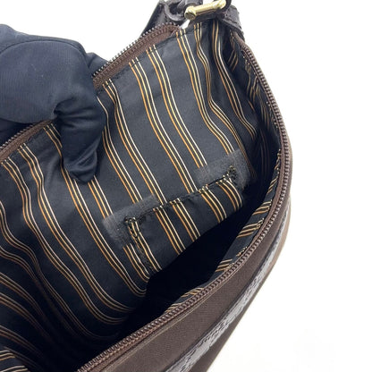 Gucci Limited Guccissima Leather Canvas Dark Brown Shoulder Bag Silver — view 6