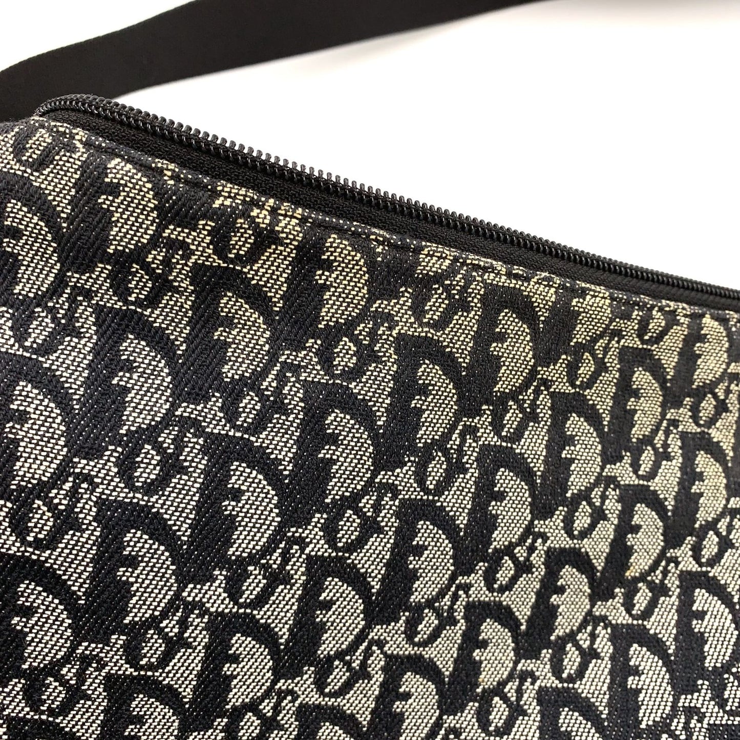 Dior Limited Trotter Canvas Navy Shoulder Bag Silver — view 6