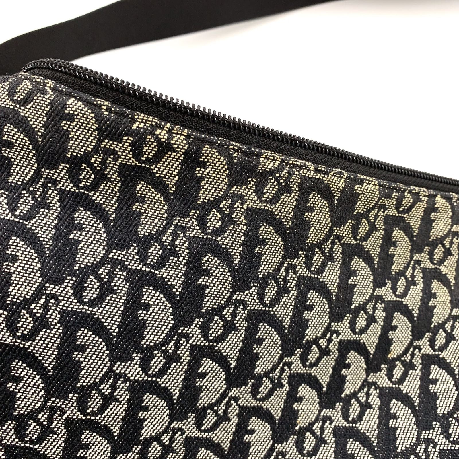 Dior Limited Trotter Canvas Navy Shoulder Bag Silver — view 6