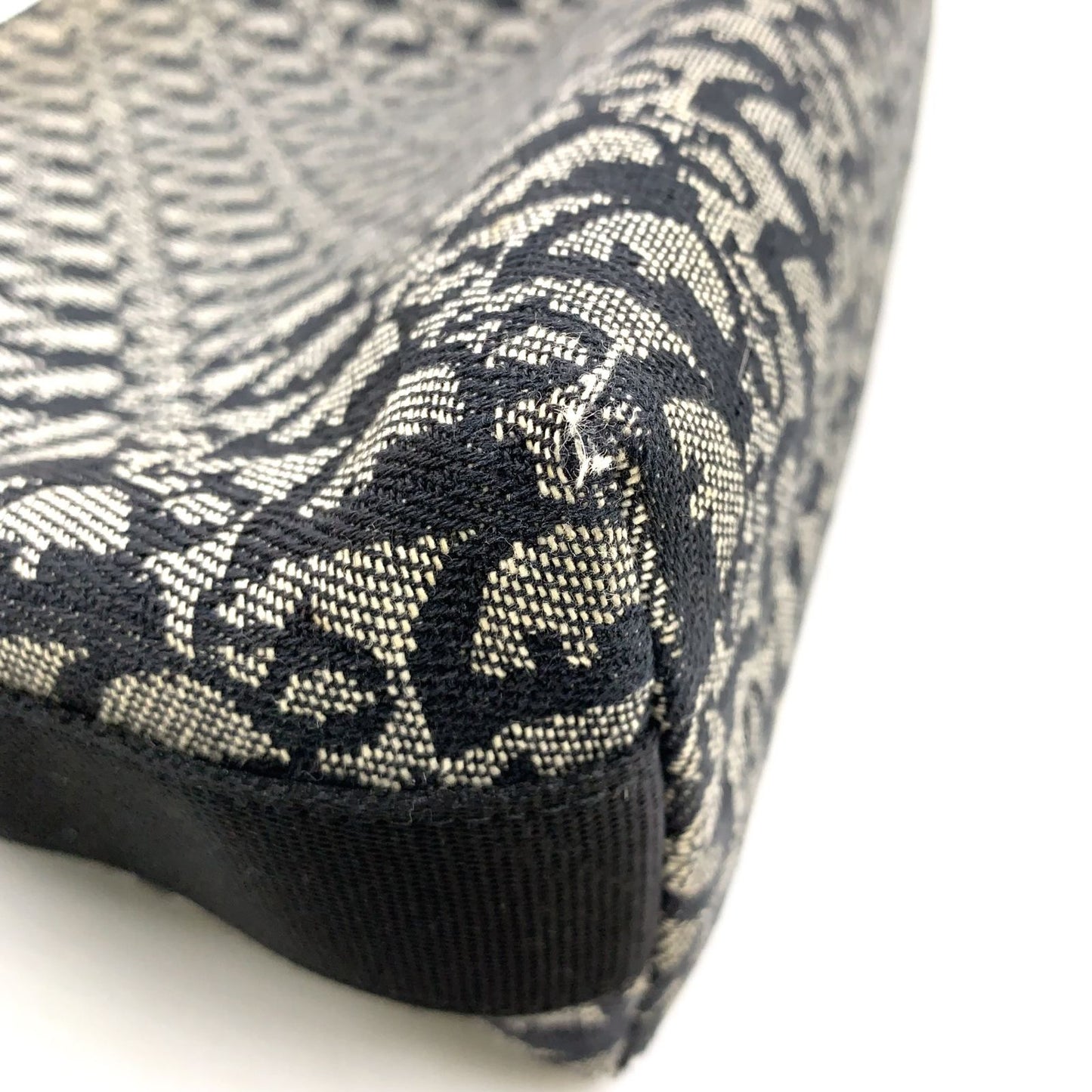 Dior Limited Trotter Canvas Navy Shoulder Bag Silver — view 7