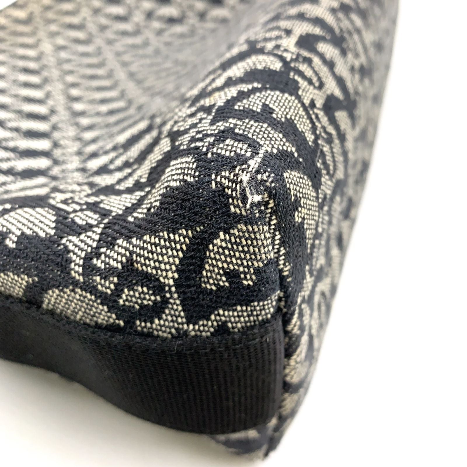 Dior Limited Trotter Canvas Navy Shoulder Bag Silver — view 7