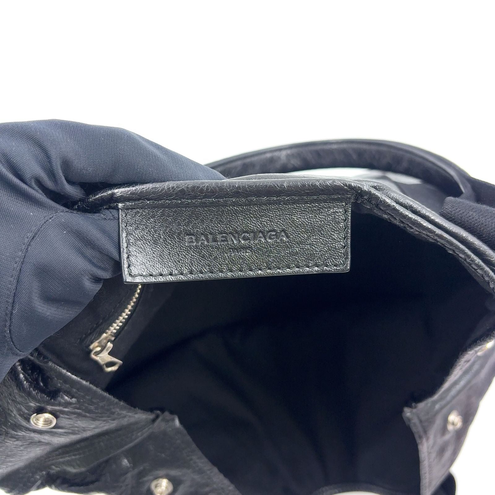 Balenciaga Limited Cabas Tote Leather Black Handbag Silver — view 4