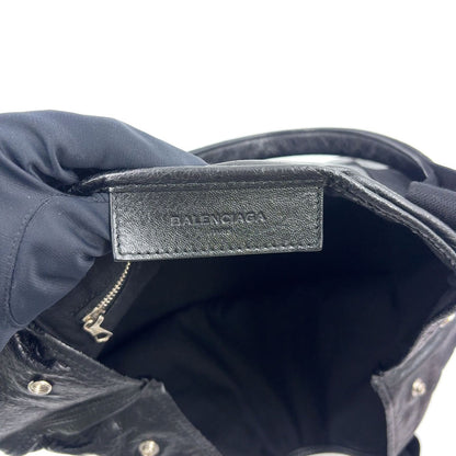 Balenciaga Limited Cabas Tote Leather Black Handbag Silver — view 4