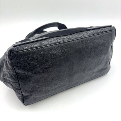 Balenciaga Limited Cabas Tote Leather Black Handbag Silver — view 8