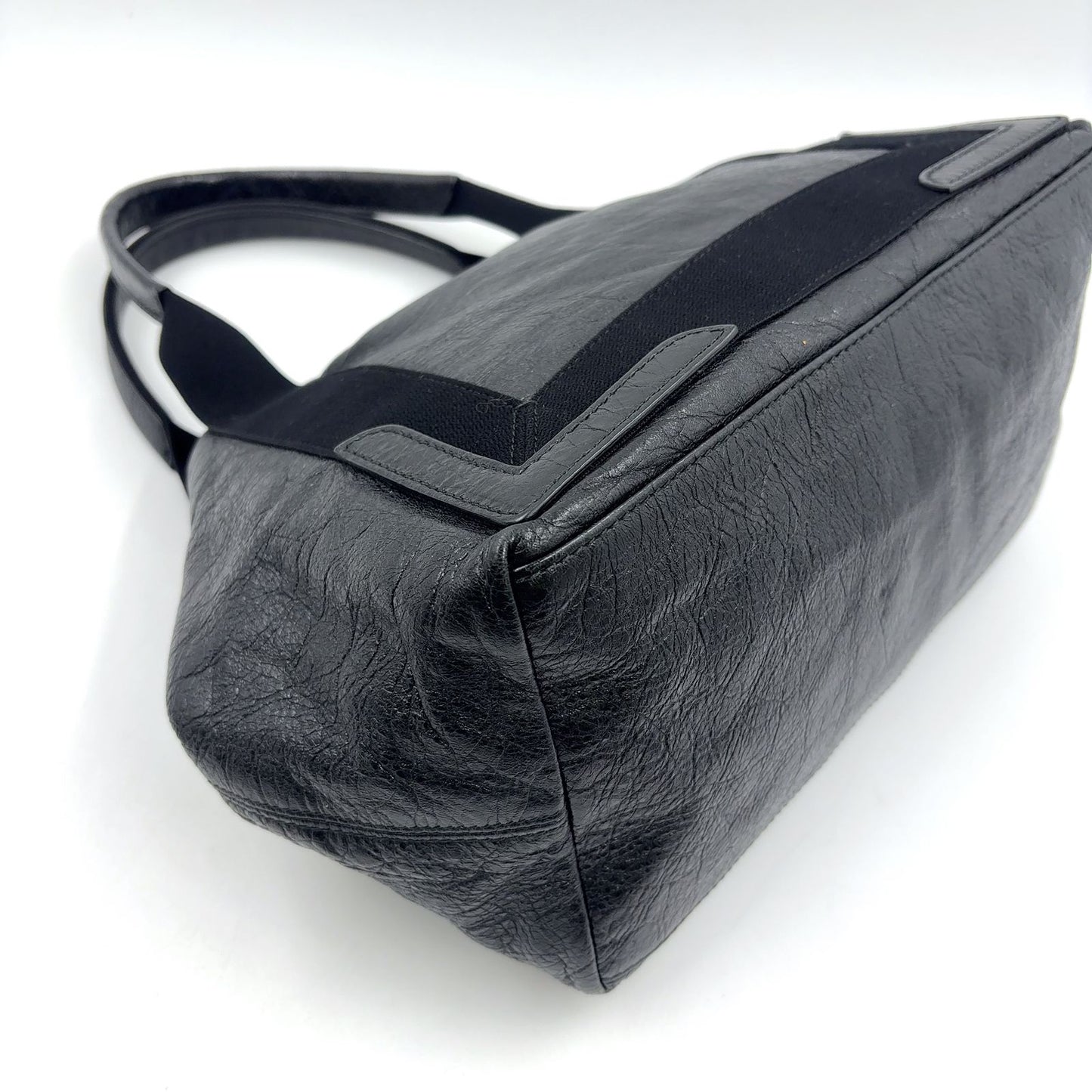 Balenciaga Limited Cabas Tote Leather Black Handbag Silver — view 7