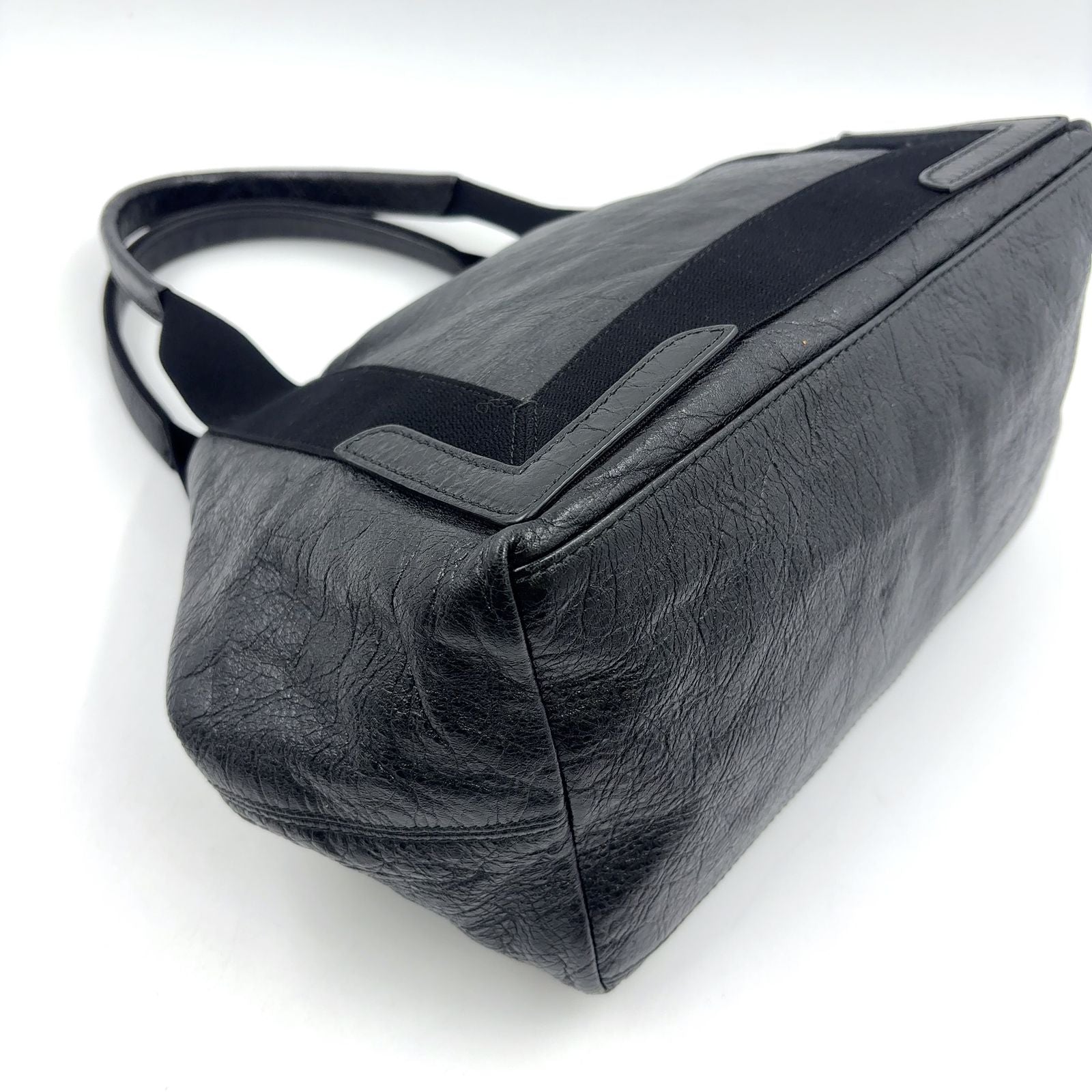 Balenciaga Limited Cabas Tote Leather Black Handbag Silver — view 7