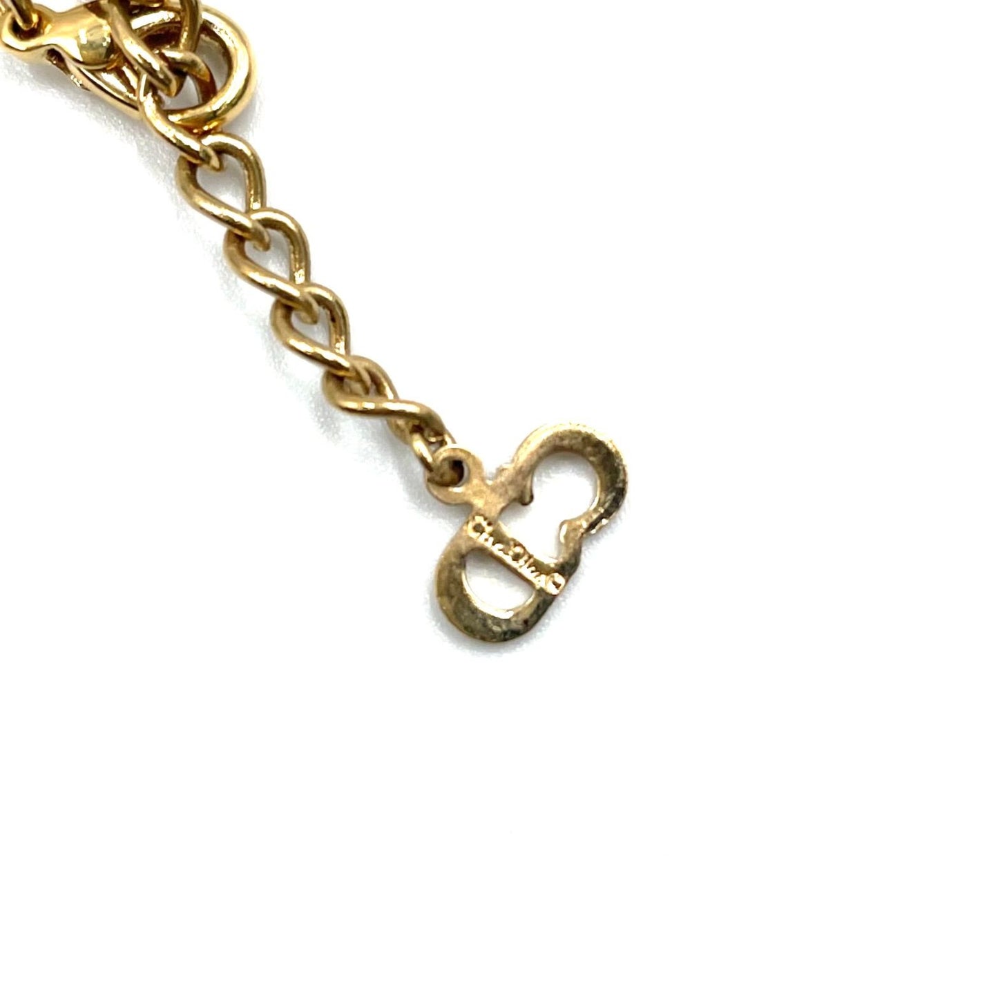 Dior Limited CD Logo Color Stone Clear Gold Necklace — view 4